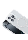 Apple iPhone 15 Pro Kılıf Taşlı Tasarım M-safe Şarj Özellikli Zore Koment Silikon Kapak