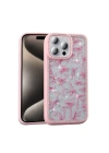 Apple iPhone 15 Pro Kılıf Taşlı ve Simli Tasarım Zore Azra Kapak