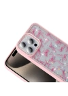Apple iPhone 15 Pro Kılıf Taşlı ve Simli Tasarım Zore Azra Kapak