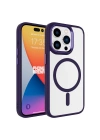 Apple iPhone 15 Pro Kılıf Wireless Şarj Özellikli Zore Krom M-safe Silikon Kapak
