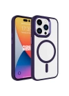 Apple iPhone 15 Pro Kılıf Wireless Şarj Özellikli Zore Krom M-safe Silikon Kapak