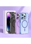Apple iPhone 15 Pro Max Kılıf Airbagli M-safe Wireless Şarj Özellikli Lens Koruyuculu Zore Klaptika Kapak