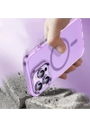 Apple iPhone 15 Pro Max Kılıf Airbagli M-safe Wireless Şarj Özellikli Lens Koruyuculu Zore Klaptika Kapak