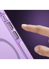 Apple iPhone 15 Pro Max Kılıf Airbagli M-safe Wireless Şarj Özellikli Lens Koruyuculu Zore Klaptika Kapak