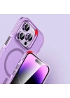 Apple iPhone 15 Pro Max Kılıf Airbagli M-safe Wireless Şarj Özellikli Lens Koruyuculu Zore Klaptika Kapak