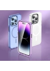 Apple iPhone 15 Pro Max Kılıf Airbagli M-safe Wireless Şarj Özellikli Lens Koruyuculu Zore Klaptika Kapak