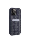 Apple iPhone 15 Pro Max Kılıf Lacoste Orjinal Lisanslı M-safe Şarj Özellikli PU Deri Görünümlü Kartlıklı Karışık Monogram Desenli Kapak