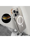Apple iPhone 15 Pro Max Kılıf M-safe Şarj Özellikli Airbagli Şeffaf Zore İncek Kapak