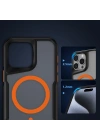 Apple iPhone 15 Pro Max Kılıf M-safe Şarj Özellikli Renkli Kenar Airbag Şeritli Zore Lamer Kapak