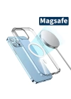 Apple iPhone 15 Pro Max Kılıf M-safe Şarj Özellikli Şeffaf Sert PC Zore Embos Kapak