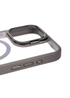 Apple iPhone 15 Pro Max Kılıf M-safe Şarj Özellikli Standlı Zore M-safe Klon Lensli Kapak