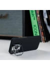 Apple iPhone 15 Pro Max Kılıf M-safe Şarj Özellikli 600D Kevlar Zore Krek Karbon Standlı Kapak