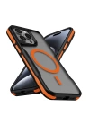 Apple iPhone 15 Pro Max Kılıf M-safe Şarj Özellikli Renkli Kenar Airbag Şeritli Zore Lamer Kapak