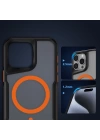 Apple iPhone 15 Pro Max Kılıf M-safe Şarj Özellikli Renkli Kenar Airbag Şeritli Zore Lamer Kapak