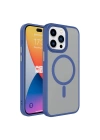 Apple iPhone 15 Pro Max Kılıf Mat Arka Yüzey Wireless Şarj Özellikli Zore Flet M-safe Kapak