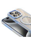 Apple iPhone 15 Pro Max Kılıf Pırlanta Taş Tasarımlı M-safe Şarj Özellikli Zore Karetta Silikon Kapak