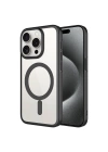 Apple iPhone 15 Pro Max Kılıf Wireless Şarj Özellikli Sert PC Zore Mat Riksos M-safe Kapak