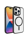Apple iPhone 15 Pro Max Kılıf Wireless Şarj Özellikli Zore Krom M-safe Silikon Kapak