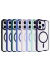 Apple iPhone 15 Pro Max Kılıf Wireless Şarj Özellikli Zore Krom M-safe Silikon Kapak