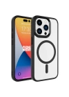 Apple iPhone 15 Pro Max Kılıf Wireless Şarj Özellikli Zore Krom M-safe Silikon Kapak