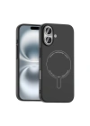 Apple iPhone 16 Kılıf M-Safe Şarj Özellikli Kamera Korumalı Zore Elio Sert PC Kapak