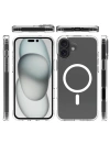 Apple iPhone 16 Kılıf M-safe Şarj Özellikli Şeffaf Sert PC Zore Embos Kapak