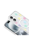 Apple iPhone 16 Kılıf M-Safe Şarj Özellikli Şeffaf Zore Folk Sert Kapak