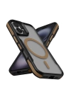Apple iPhone 16 Kılıf M-safe Şarj Özellikli Renkli Kenar Airbag Şeritli Zore Lamer Kapak