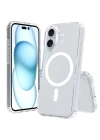 Apple iPhone 16 Kılıf M-safe Şarj Özellikli Şeffaf Sert PC Zore Embos Kapak
