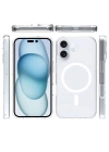 Apple iPhone 16 Kılıf M-safe Şarj Özellikli Şeffaf Sert PC Zore Embos Kapak