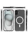 Apple iPhone 16 Kılıf M-safe Şarj Özellikli Şeffaf Sert PC Zore Embos Kapak