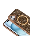 Apple iPhone 16 Kılıf Pırlanta Tasarımlı M-safe Şarj Özellikli Zore Mozaik Silikon Kapak