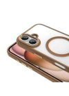 Apple iPhone 16 Kılıf Wireless Şarj Özellikli Zore Krom M-safe Silikon Kapak