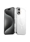 Apple iPhone 16 Plus Kılıf M-safe Şarj Özellikli Şeffaf Cam Arka Yüzey Zore G-Glass Kapak