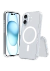 Apple iPhone 16 Plus Kılıf M-safe Şarj Özellikli Şeffaf Sert PC Zore Embos Kapak