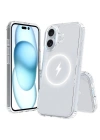 Apple iPhone 16 Plus Kılıf M-safe Şarj Özellikli Şeffaf Sert PC Zore Embos Kapak