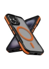 Apple iPhone 16 Plus Kılıf M-safe Şarj Özellikli Renkli Kenar Airbag Şeritli Zore Lamer Kapak