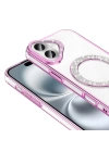 Apple iPhone 16 Plus Kılıf Pırlanta Taş Tasarımlı M-safe Şarj Özellikli Zore Karetta Silikon Kapak
