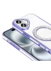 Apple iPhone 16 Plus Kılıf Pırlanta Taş Tasarımlı M-safe Şarj Özellikli Zore Karetta Silikon Kapak