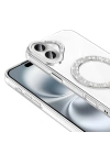 Apple iPhone 16 Plus Kılıf Pırlanta Taş Tasarımlı M-safe Şarj Özellikli Zore Karetta Silikon Kapak