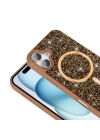 Apple iPhone 16 Plus Kılıf Pırlanta Tasarımlı M-safe Şarj Özellikli Zore Mozaik Silikon Kapak