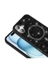 Apple iPhone 16 Plus Kılıf Pırlanta Tasarımlı M-safe Şarj Özellikli Zore Mozaik Silikon Kapak