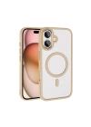 Apple iPhone 16 Plus Kılıf Wireless Şarj Özellikli Zore Krom M-safe Silikon Kapak
