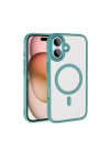 Apple iPhone 16 Plus Kılıf Wireless Şarj Özellikli Zore Krom M-safe Silikon Kapak