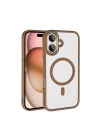 Apple iPhone 16 Plus Kılıf Wireless Şarj Özellikli Zore Krom M-safe Silikon Kapak