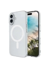 Apple iPhone 16 Plus Kılıf Zore M-safe Şarj Özellikli Şeffaf Tek Kamera Çerçeveli Porto Kapak