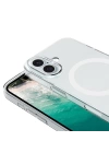 Apple iPhone 16 Plus Kılıf Zore M-safe Şarj Özellikli Şeffaf Tek Kamera Çerçeveli Porto Kapak