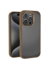 Apple iPhone 16 Pro Kılıf Karbon Fiber Görünümlü Parlak Kamera Çerçeveli Zore Venus Kapak