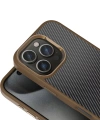 Apple iPhone 16 Pro Kılıf Karbon Fiber Görünümlü Parlak Kamera Çerçeveli Zore Venus Kapak