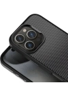 Apple iPhone 16 Pro Kılıf Karbon Fiber Görünümlü Parlak Kamera Çerçeveli Zore Venus Kapak